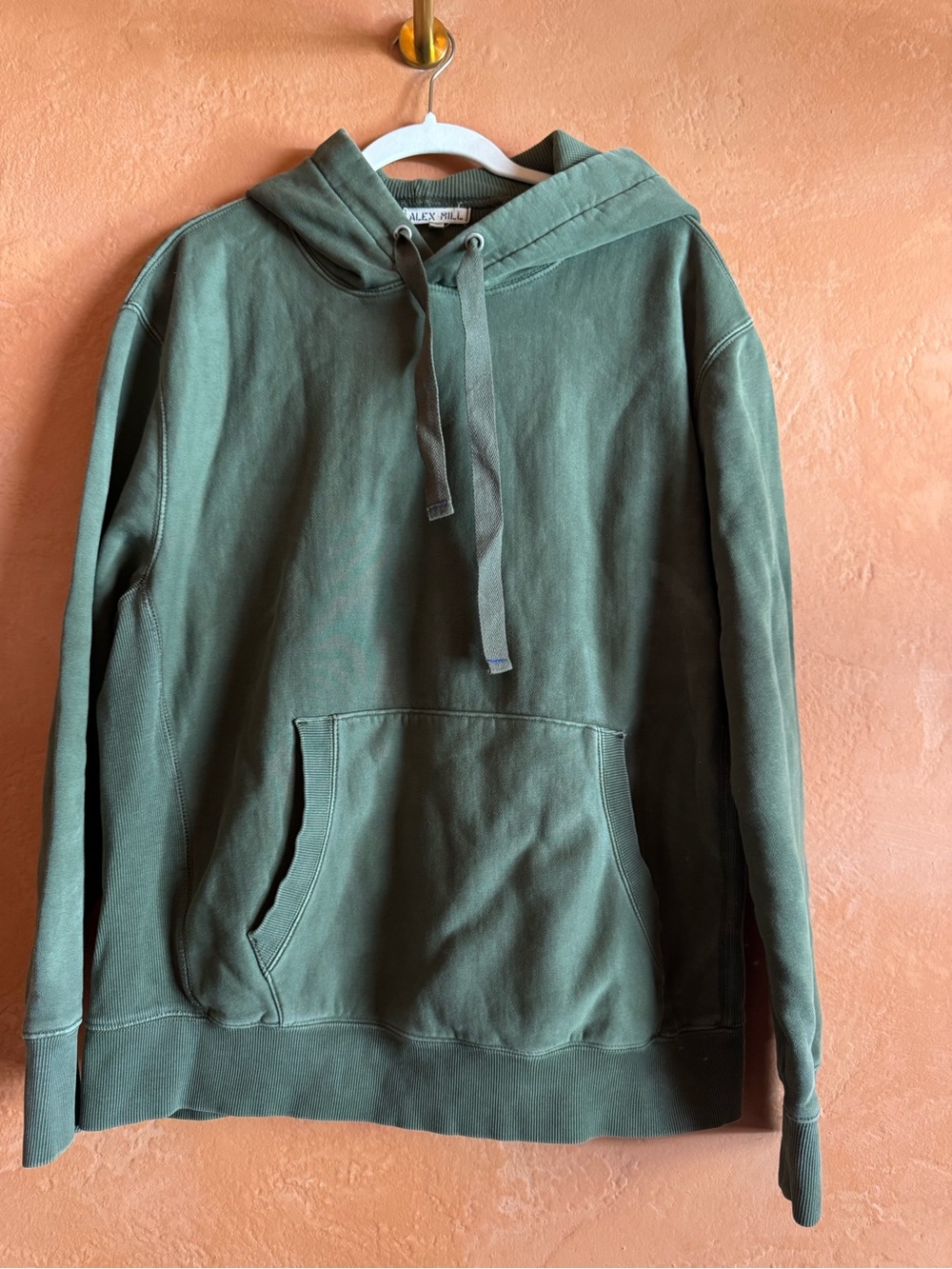 Alex Mill Olive Green Cotton Pullover Hoodie Size XL
